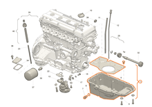 Заредете изображението в галерията, Oil Sump Pan USED – Bukhanka Modern, Hunter &amp; 469 (2.7 Injection), Patriot, Profi – OEM 409-1009010-01-USED - Engine - UAZ spare parts