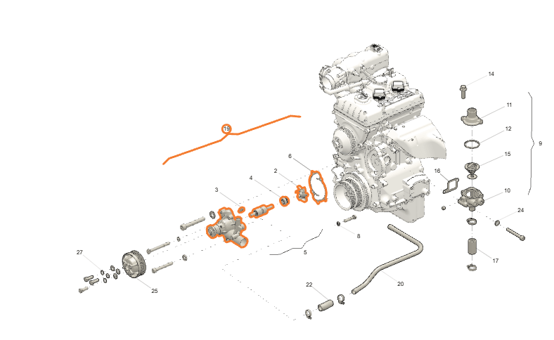 Water Pump 18 mm – Bukhanka Modern (2.7L), Hunter & 469 (2.7L) – OEM 40620-3906629-18 - Engine - UAZ spare parts